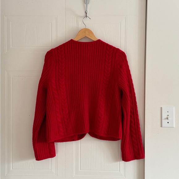 Abercrombie & Fitch Novelty Button Cable Sweater Jacket - Vivid Red - Size M - Picture 3 of 5